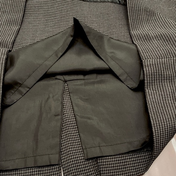 Worthington Grey Black Houndstooth Black Panel Lined Career Pencil Skirt Size 12 - Picture 8 of 10